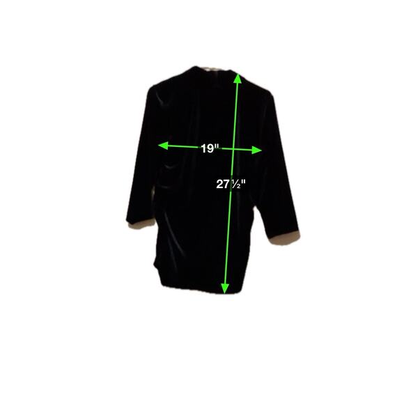 Vince Camuto Blouse Top Black Velour Size Large Side Rouching Holiday Velvet - Picture 5 of 5